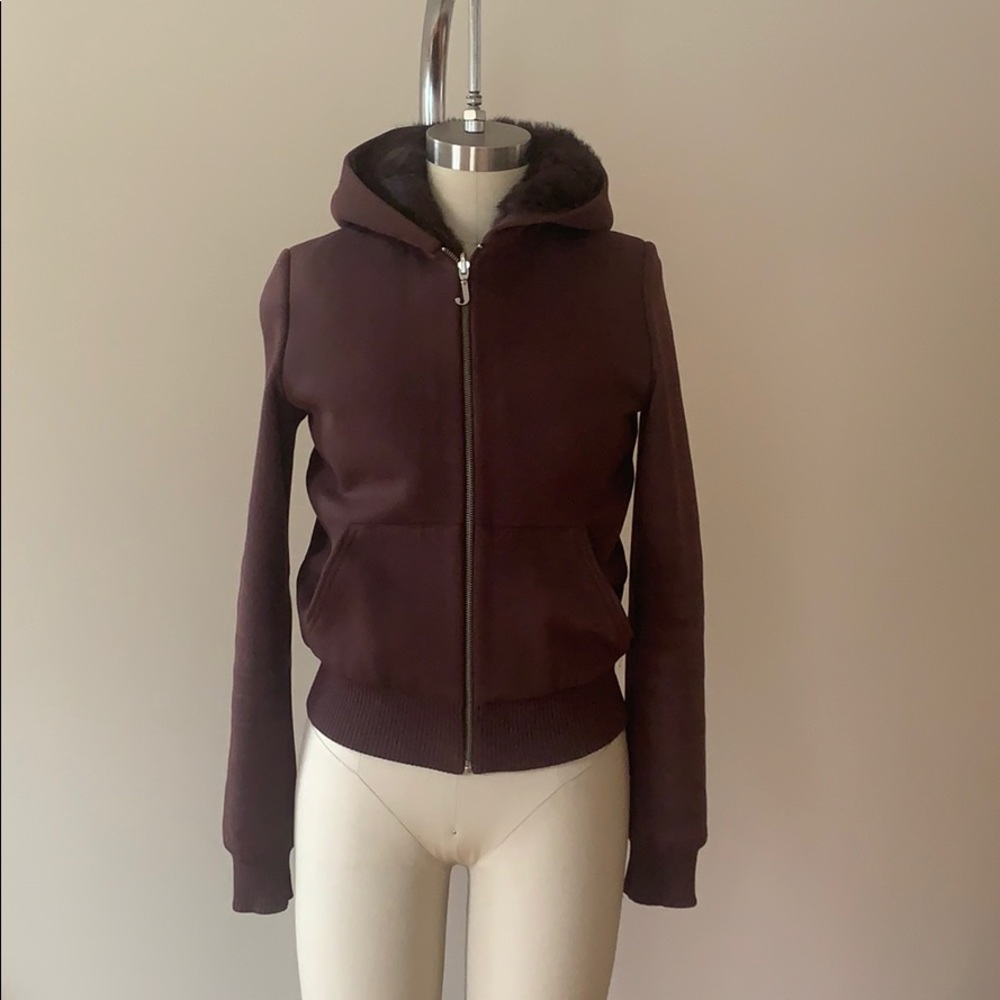 Juicy couture brown zip up fur lined hoody